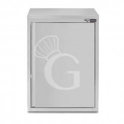 Pensile inox con 1 porta battente, 2 ripiani, L 400 x P 400 x H 1000 mm