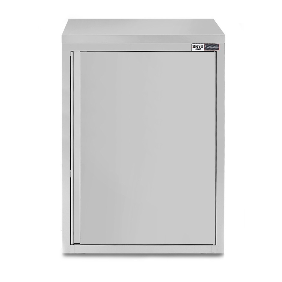 Pensile inox con 1 porta battente, 2 ripiani, L 400 x P 400 x H 1000 mm