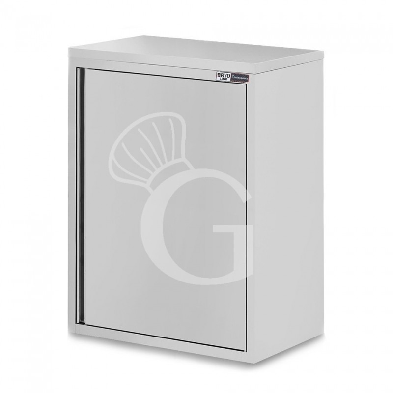 Pensile inox con 1 porta battente, 2 ripiani, L 600 x P 400 x H 1000 mm