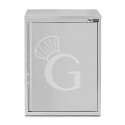 Pensile inox con 1 porta battente, 2 ripiani, L 600 x P 400 x H 1000 mm