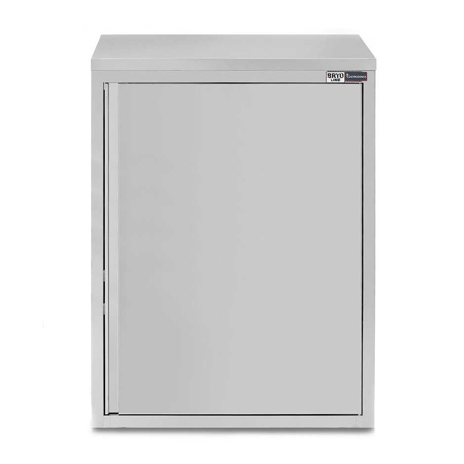 Pensile inox con 1 porta battente, 2 ripiani, L 600 x P 400 x H 1000 mm