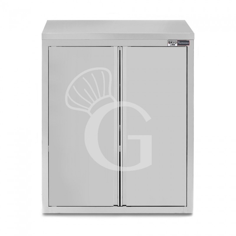 Pensile inox con 2 porte battenti, 2 ripiani, L 1200 x P 400 x H 1000 mm