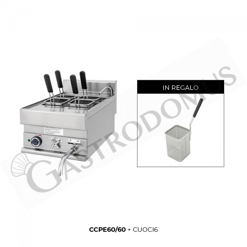 Cuocipasta professionale elettrico da banco 1 vasca 20 LT L 400 mm x P 650 mm x H 280 mm Cuocipasta professionale elettrico da banco 1 vasca 20 LT L 400 mm x P 650 mm x H 280 mm