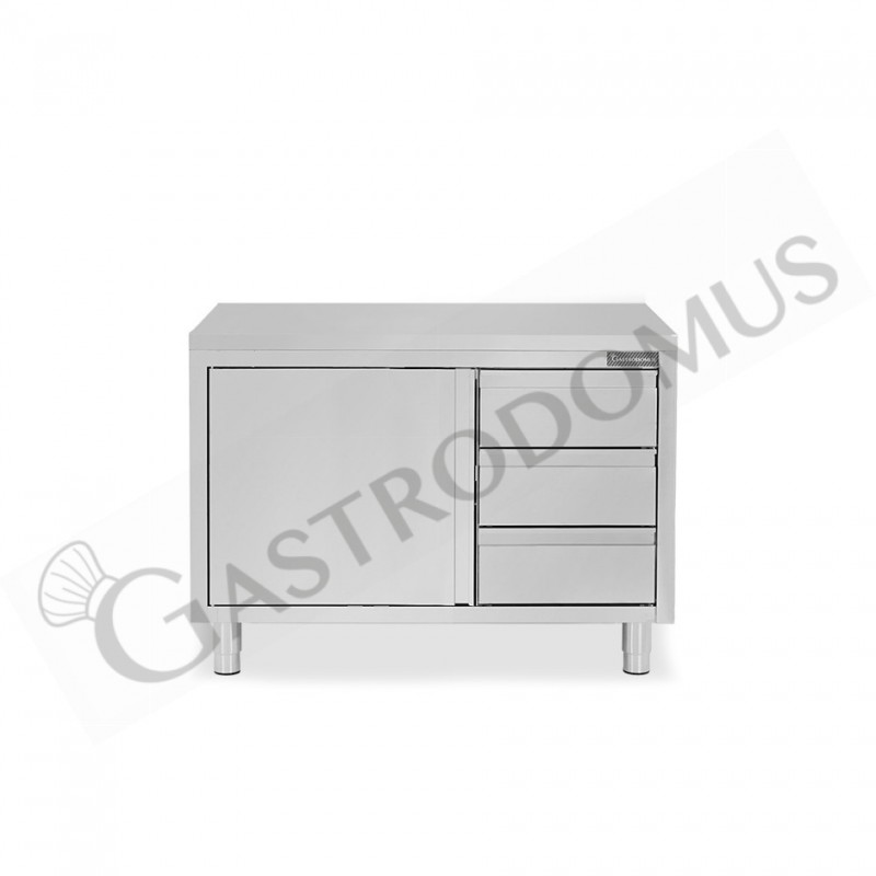 Tavolo armadiato, 1 porta battente, 3 cassetti sul lato destro, L 1000 mm x P 700 mm x H 850 mm Tavolo armadiato, 1 porta battente, 3 cassetti sul lato destro, L 1000 mm x P 700 mm x H 850 mm