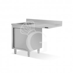 Lavello armadiato vano lavastoviglie,1 vasca,gocciolatoio destra,L1400xP700xH950mm