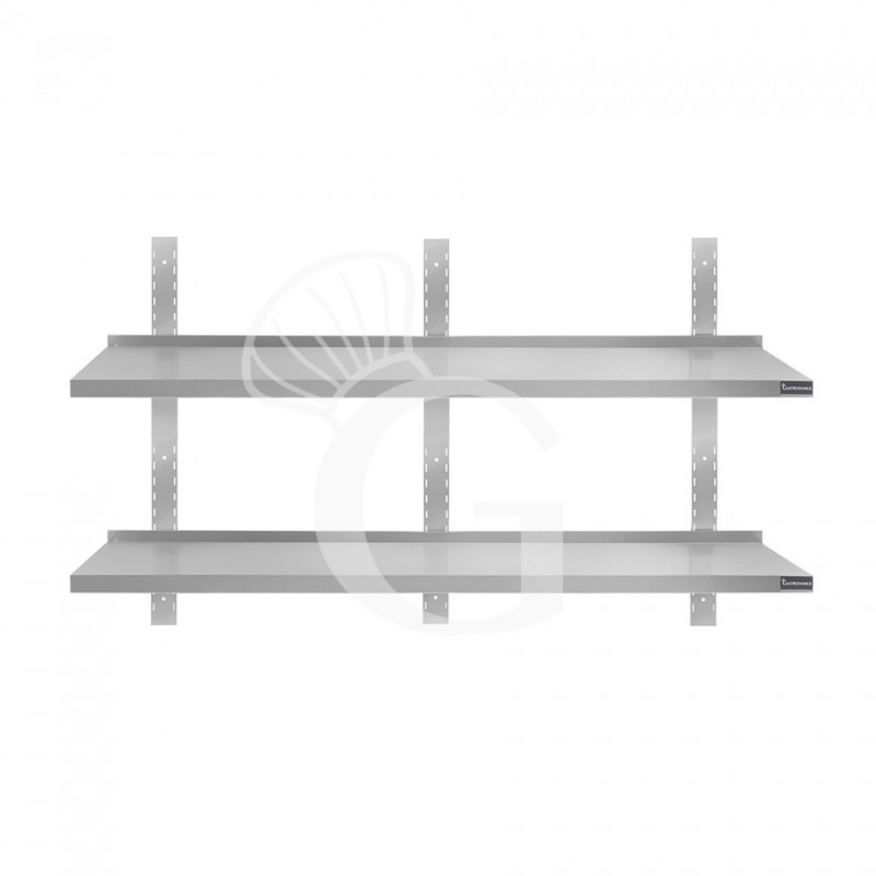 Mensola in acciaio inox doppia, L 1500 mm x P 400 mm x H 700 mm Mensola in acciaio inox doppia, L 1500 mm x P 400 mm x H 700 mm