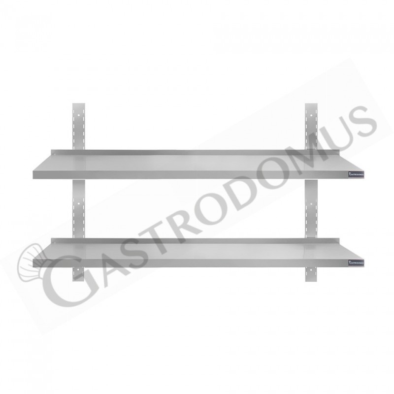 Ripiano in acciaio inox doppio, L 1300 mm x P 400 mm x H 700 mm Ripiano in acciaio inox doppio, L 1300 mm x P 400 mm x H 700 mm