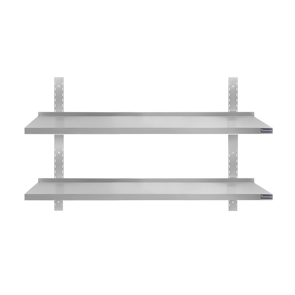 Ripiano in acciaio inox doppio, L 1300 mm x P 400 mm x H 700 mm