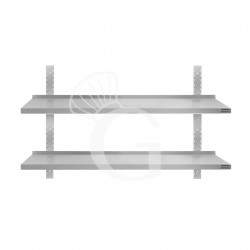 Mensola in acciaio inox doppia, L 1400 mm x P 400 mm x H 700 mm