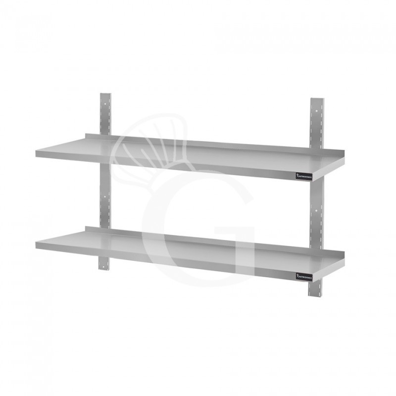 Mensola in acciaio inox doppia, L 1400 mm x P 400 mm x H 700 mm