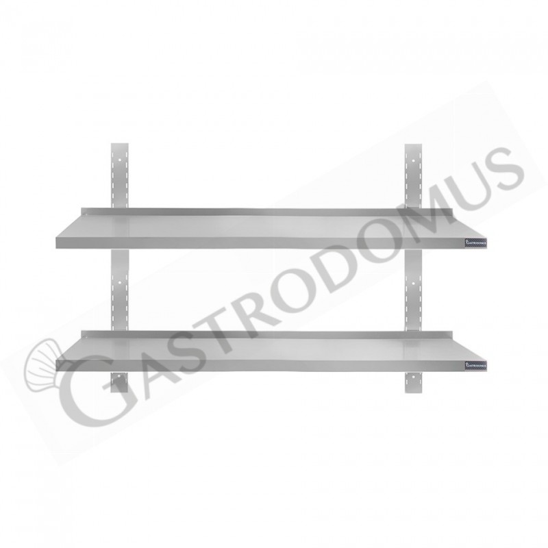 Ripiano in acciaio inox doppio, L 1100 mm x P 300 mm x H 700 mm Ripiano in acciaio inox doppio, L 1100 mm x P 300 mm x H 700 mm