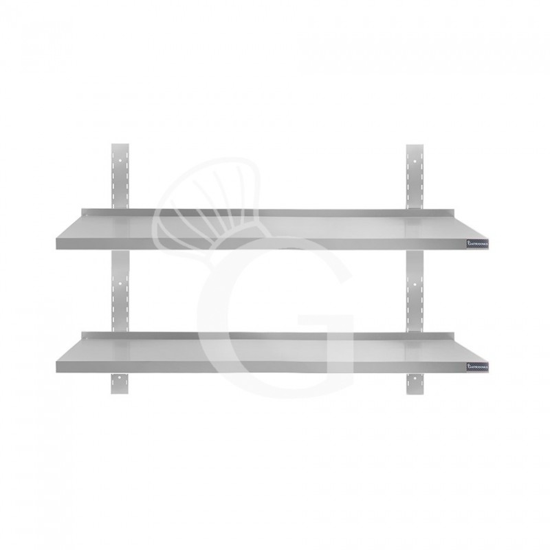 Mensola in acciaio inox doppia, L 1200 mm x P 300 mm x H 700 mm Mensola in acciaio inox doppia, L 1200 mm x P 300 mm x H 700 mm