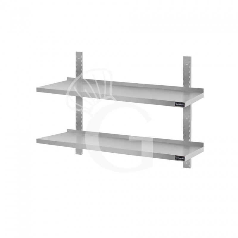 Ripiano in acciaio inox doppio, L 700 mm x P 300 mm x H 700 mm