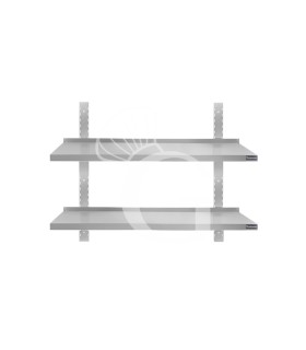 Ripiano in acciaio inox doppio, L 700 mm x P 300 mm x H 700 mm
