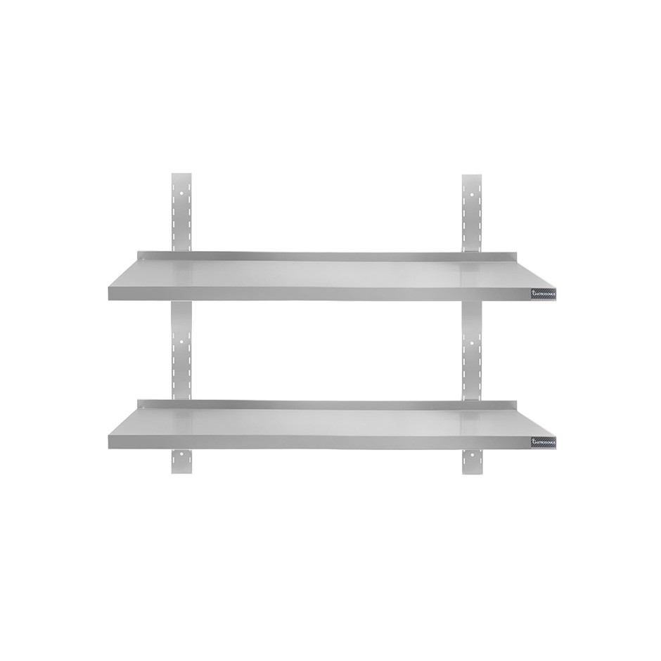 Ripiano in acciaio inox doppio, L 700 mm x P 300 mm x H 700 mm