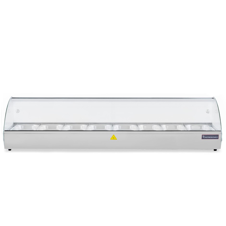 Vetrina Riscaldata inox e vetro 8 bacinelle GN1/3 H 40 mm L 1483 mm x P 420 mm x H 336 mm