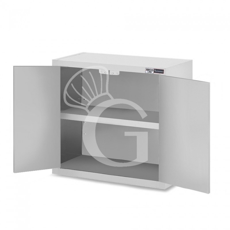 Pensile inox con 2 porte battenti, 1 ripiano, L 900 x P 400 x H 660 mm