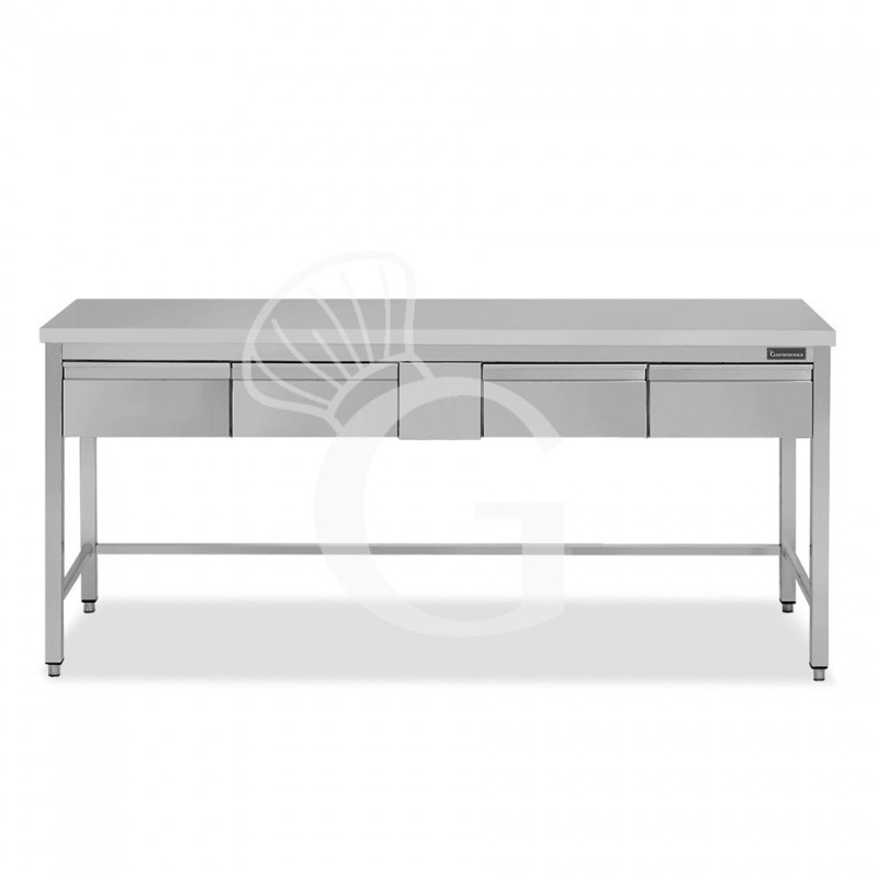 Tavolo inox 4 cassetti L 1800 mm x P 700 mm x H 850 mm