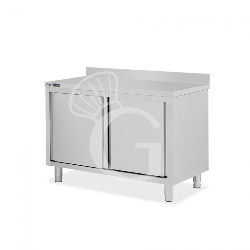 Tavolo con 2 porte scorrevoli e alzatina, L 1200 mm x P 700 mm x H 950 mm