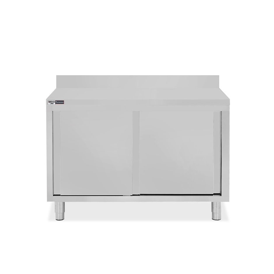Tavolo con 2 porte scorrevoli e alzatina, L 1200 mm x P 700 mm x H 950 mm