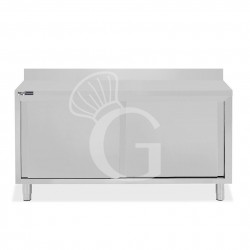 Tavolo con 2 porte scorrevoli e alzatina, L 1600 mm x P 700 mm x H 950 mm