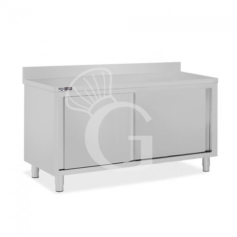 Tavolo con 2 porte scorrevoli e alzatina, L 1600 mm x P 700 mm x H 950 mm