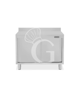 Tavolo con 2 porte scorrevoli e alzatina, L 1100 mm x P 700 mm x H 950 mm