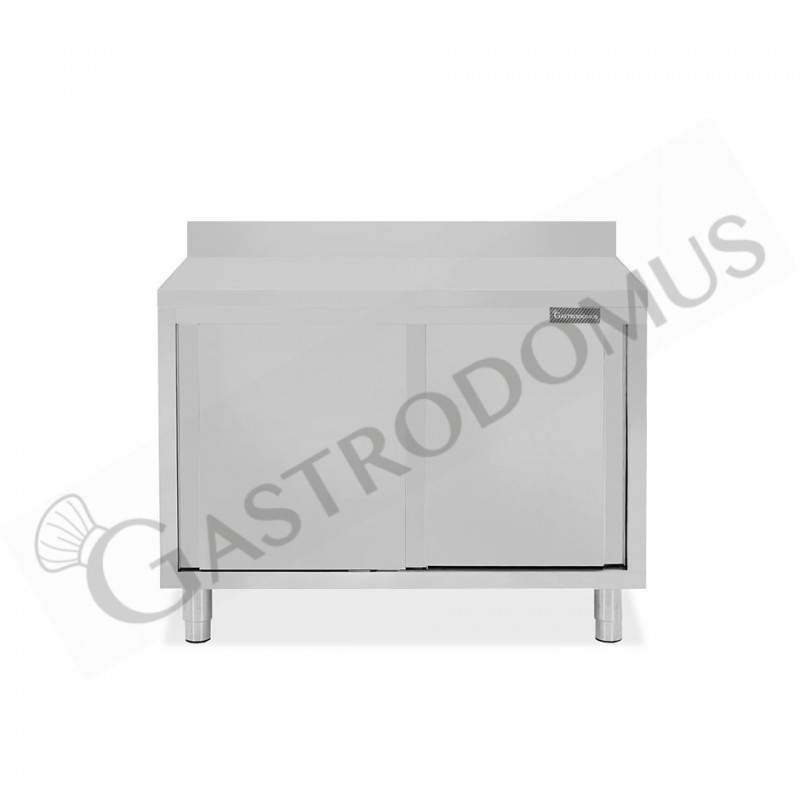Tavolo con 2 porte scorrevoli e alzatina, L 1100 mm x P 700 mm x H 950 mm Tavolo con 2 porte scorrevoli e alzatina, L 1100 mm x P 700 mm x H 950 mm