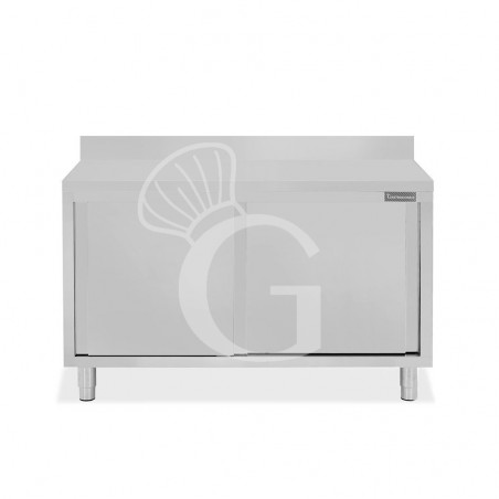 Tavolo con 2 porte scorrevoli e alzatina, L 1500 mm x P 700 mm x H 950 mm Tavolo con 2 porte scorrevoli e alzatina, L 1500 mm x P 700 mm x H 950 mm