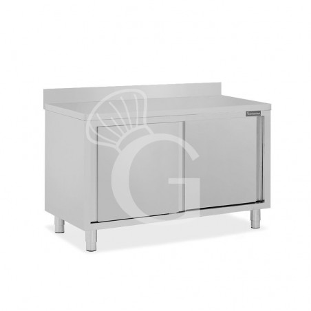 Tavolo con 2 porte scorrevoli e alzatina, L 1500 mm x P 700 mm x H 950 mm Tavolo con 2 porte scorrevoli e alzatina, L 1500 mm x P 700 mm x H 950 mm