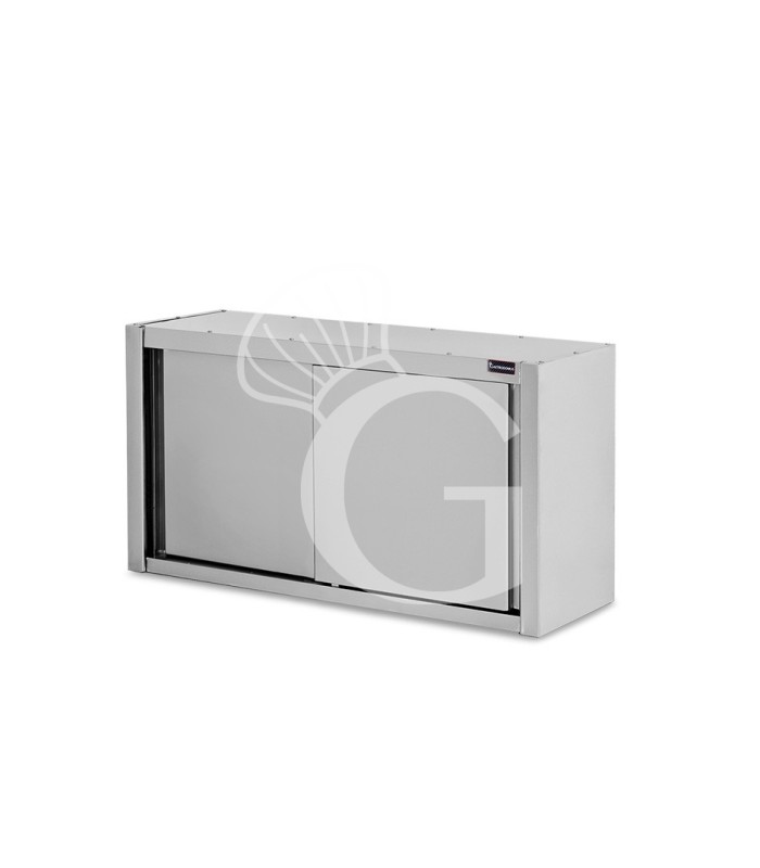 Pensile acciaio inox con porte scorrevoli, 1 ripiano, L 1100 x P 400 x H 660 mm