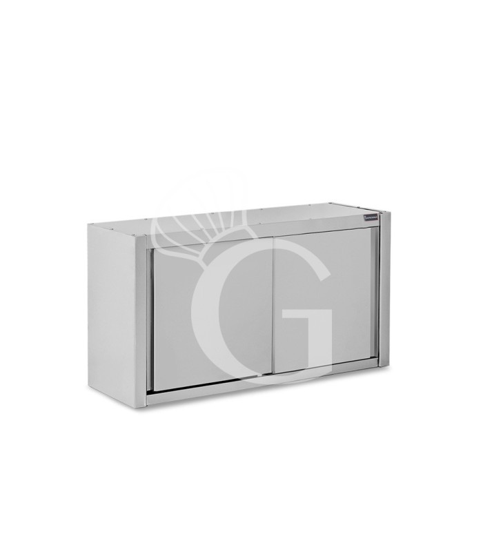 Pensile acciaio inox con porte scorrevoli, 1 ripiano, L 1100 x P 400 x H 660 mm