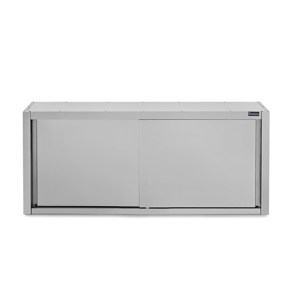 Pensile acciaio inox con porte scorrevoli, 1 ripiano, L 1800 x P 400 x H 800 mm