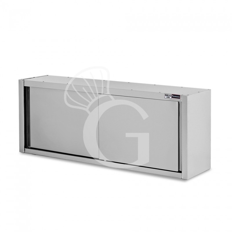 Pensile acciaio inox con porte scorrevoli, 1 ripiano, L 1800 x P 400 x H 650 mm