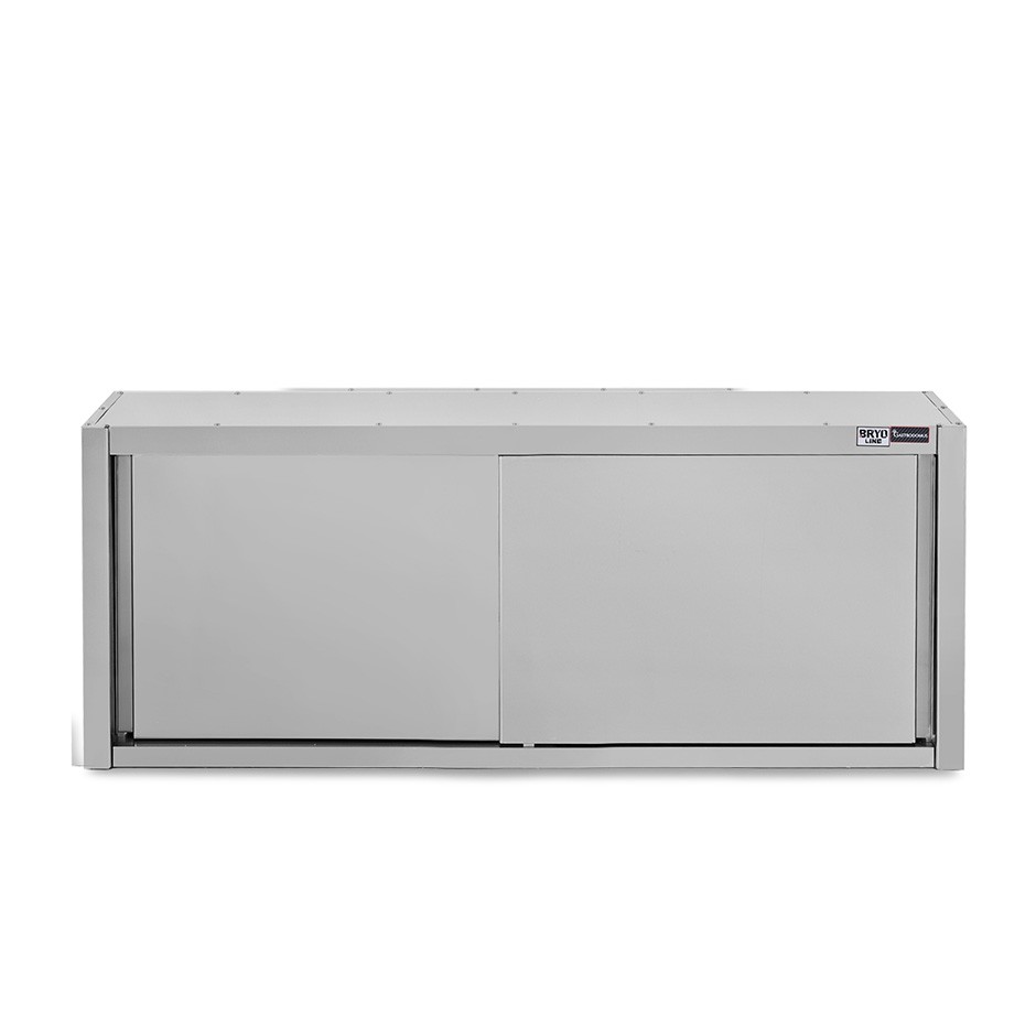 Pensile acciaio inox con porte scorrevoli, 1 ripiano, L 1800 x P 400 x H 650 mm