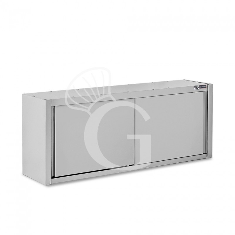 Pensile acciaio inox con porte scorrevoli, 1 ripiano, L 1800 x P 400 x H 650 mm