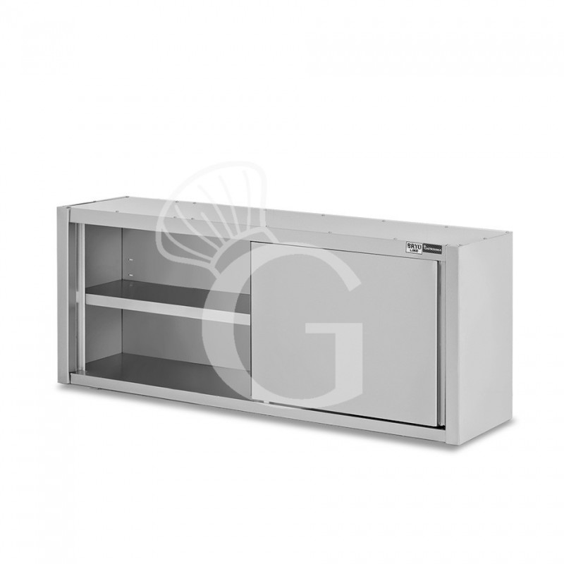 Pensile acciaio inox con porte scorrevoli, 1 ripiano, L 1800 x P 400 x H 650 mm
