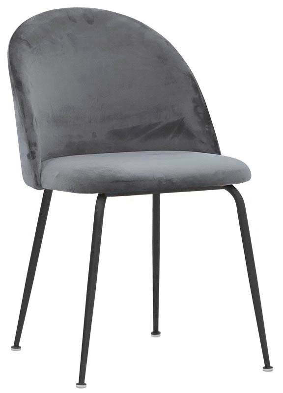 Sedia Glamm con struttura in metallo verniciato e rivestimento in velluto