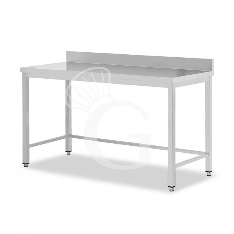 Tavolo inox con alzatina L 2000 mm x P 600 mm x H 950 mm