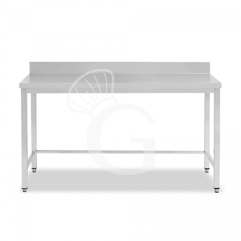 Tavolo inox con alzatina L 2000 mm x P 600 mm x H 950 mm