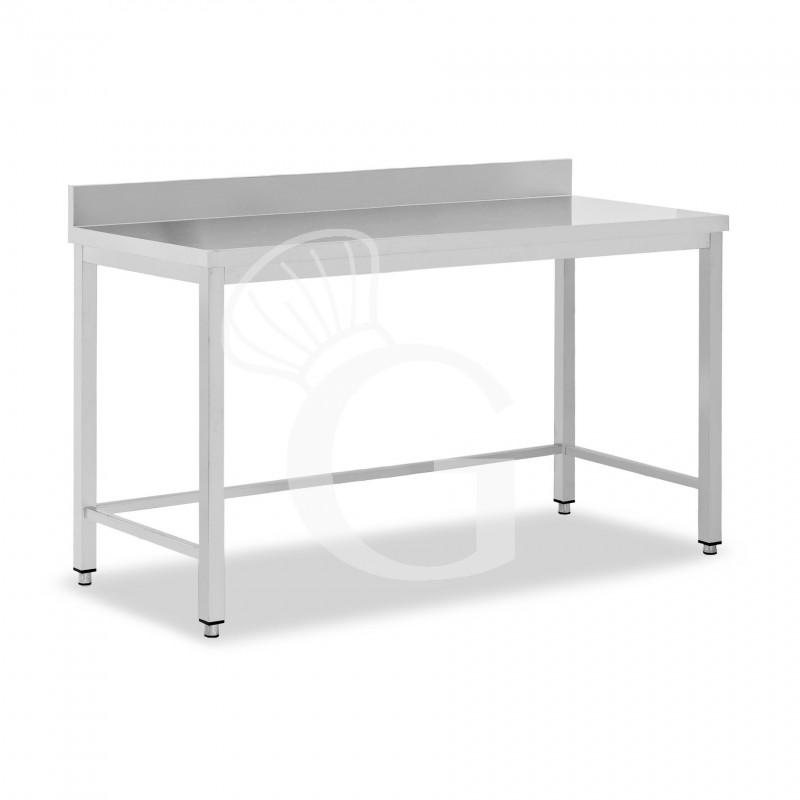 Tavolo inox con alzatina L 2000 mm x P 600 mm x H 950 mm