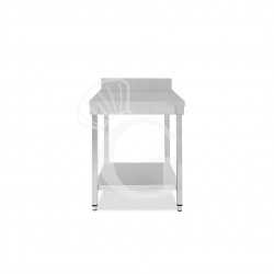 Tavolo inox 1 ripiano alzatina L 400 mm x P 800 mm x H 950 mm