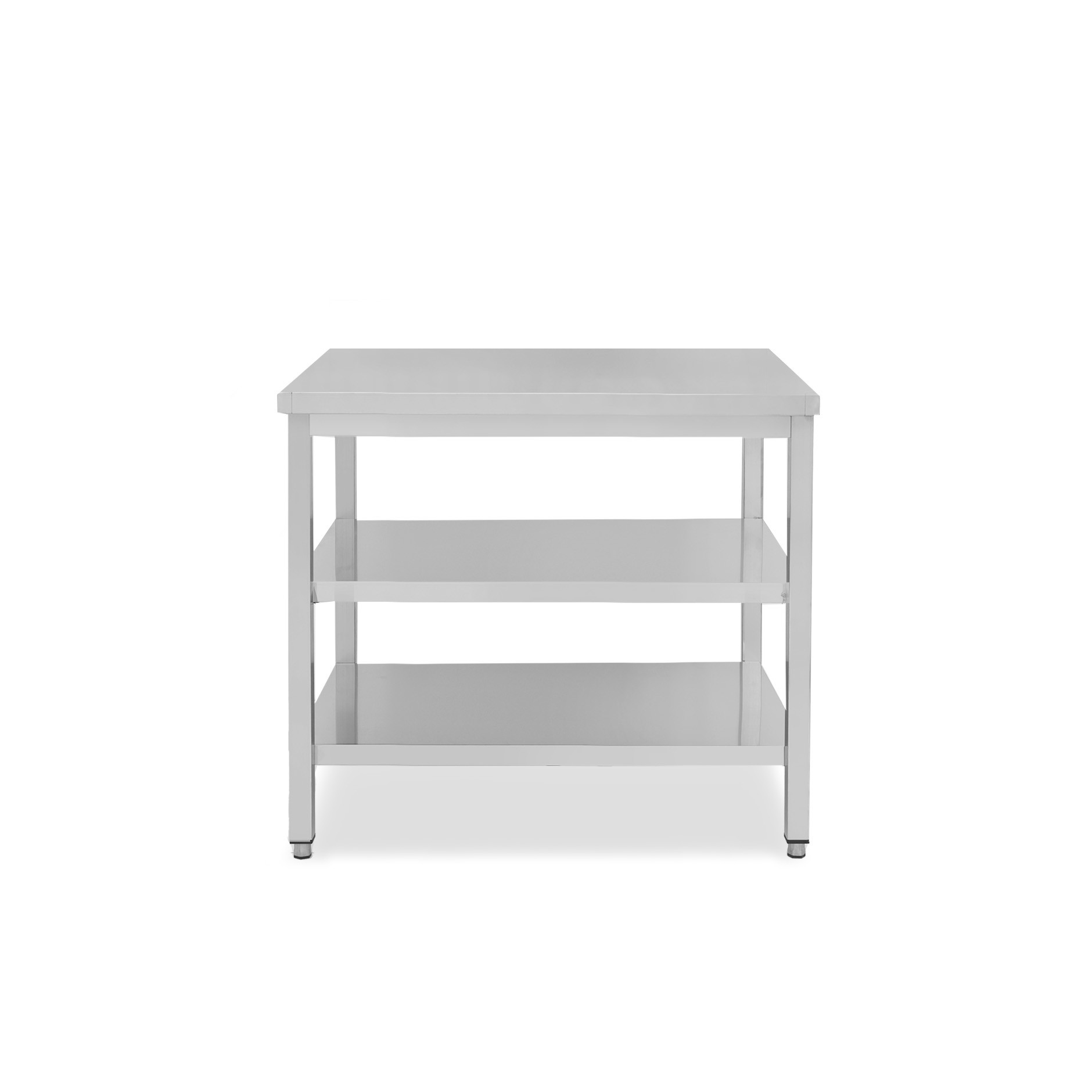 Tavolo inox 2 ripiani L 800 mm x P 600 mm x H 850 mm