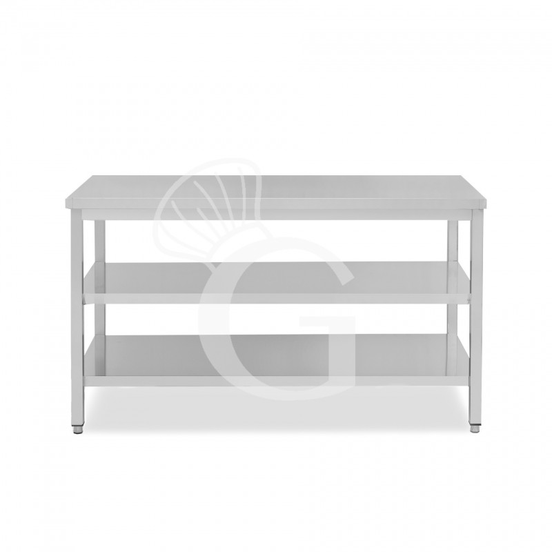 Tavolo inox 2 ripiani L 1800 mm x P 600 mm x H 850 mm