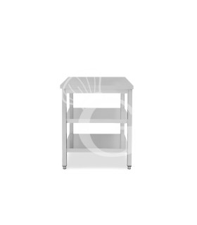 Tavolo inox 2 ripiani L 500 mm x P 600 mm x H 865 mm
