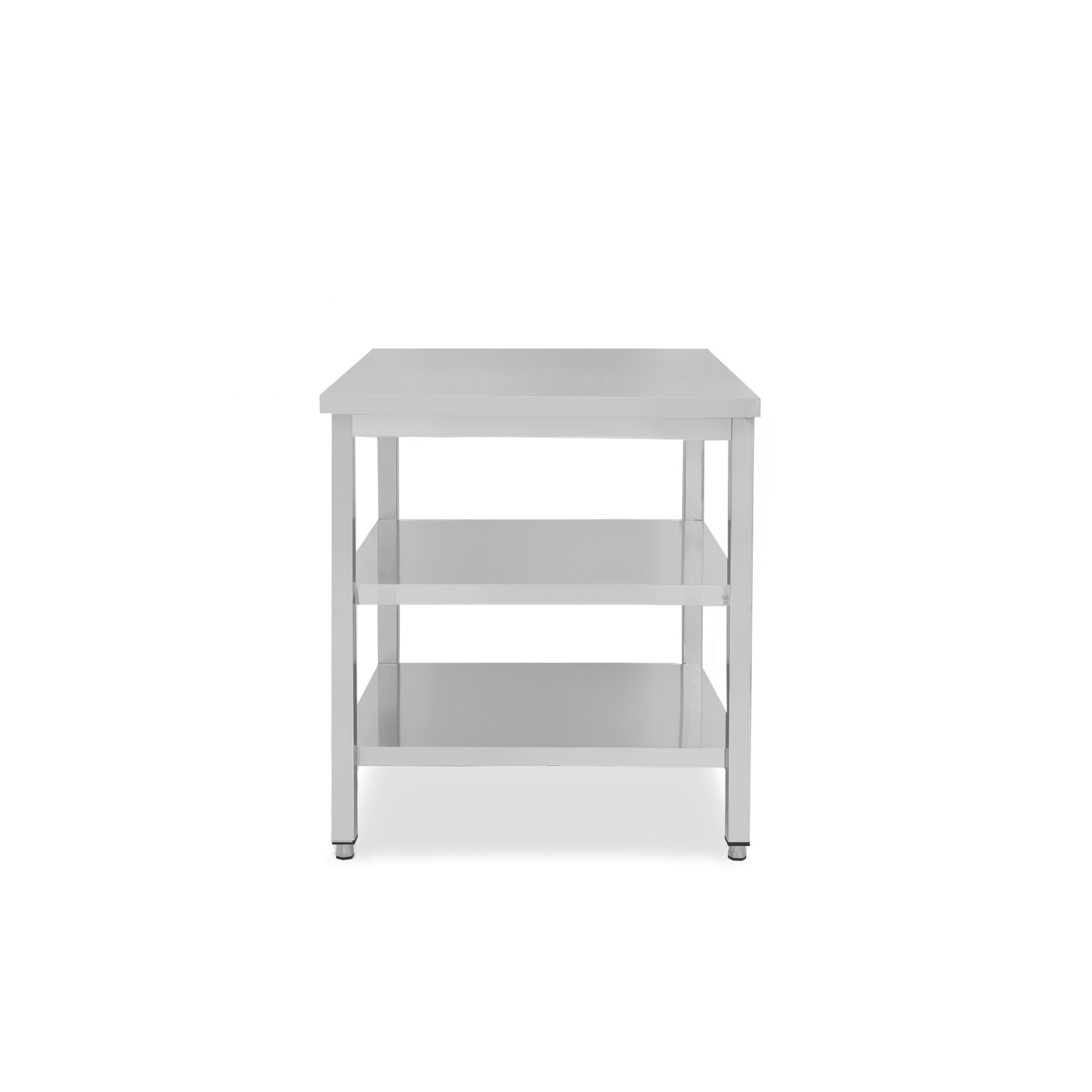 Tavolo inox 2 ripiani L 700 mm x P 600 mm x H 865 mm