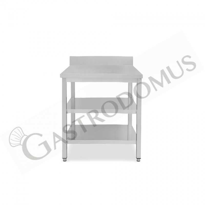 Tavolo inox 2 ripiani alzatina L 700 mm x P 600 mm x H 965 mm Tavolo inox 2 ripiani alzatina L 700 mm x P 600 mm x H 965 mm