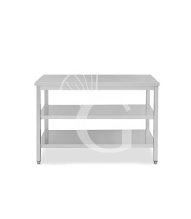 Tavolo inox 2 ripiani L 1500 mm x P 600 mm x H 865 mm
