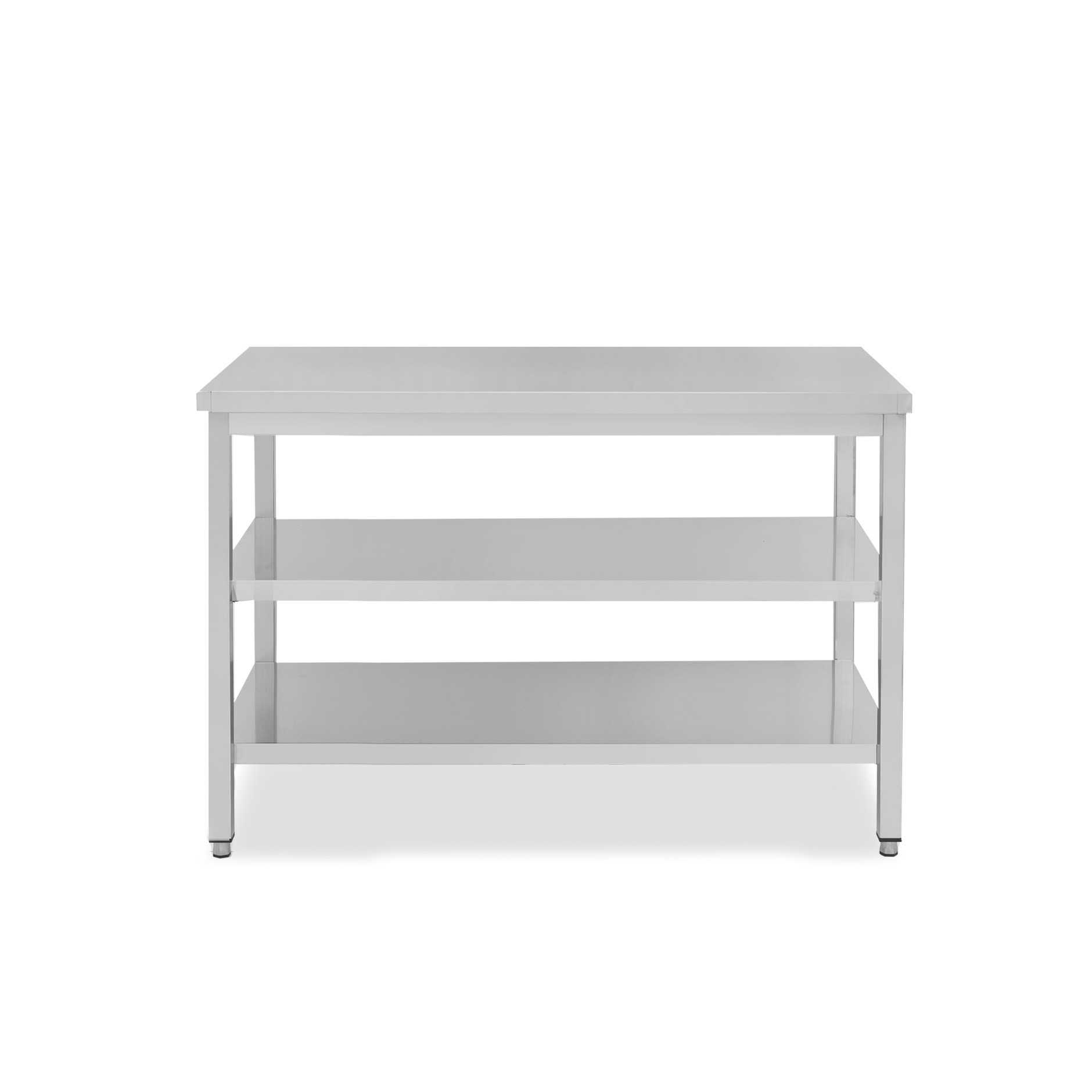 Tavolo inox 2 ripiani L 1500 mm x P 600 mm x H 865 mm