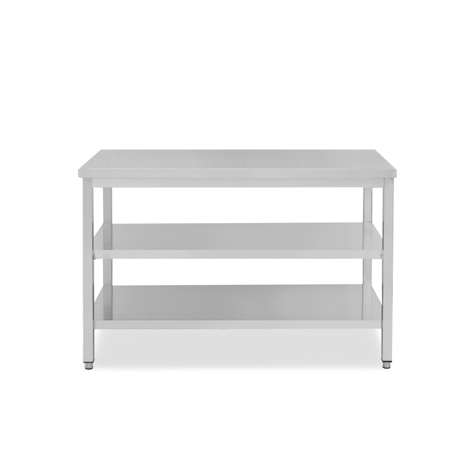 Tavolo inox 2 ripiani L 1600 mm x P 600 mm x H 865 mm